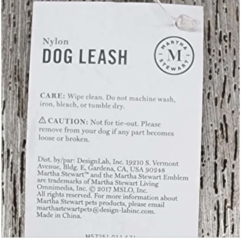 Martha Stewart | Dog Leash 5ft Black Nylon